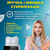 Стерилізатор і підігрівач для дитячого харчування A1 5в1 на 2 пляшечки цифровий з таймером, стерилізація яєць, фото 5
