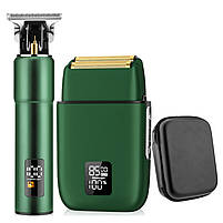Професійний комбо-набір (тример + шейвер) Hots Professional Hair Combo Green (HP-972-GN), фото 3
