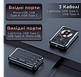 Повербанк з магсейф бездротової зарядки для телефону power bank 10000mah пауербанк магнітна зарядка Lugi, фото 6