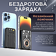 Повербанк з магсейф бездротової зарядки для телефону power bank 10000mah пауербанк магнітна зарядка Lugi, фото 4