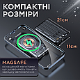 Повербанк з магсейф бездротової зарядки для телефону power bank 10000mah пауербанк магнітна зарядка Lugi, фото 8
