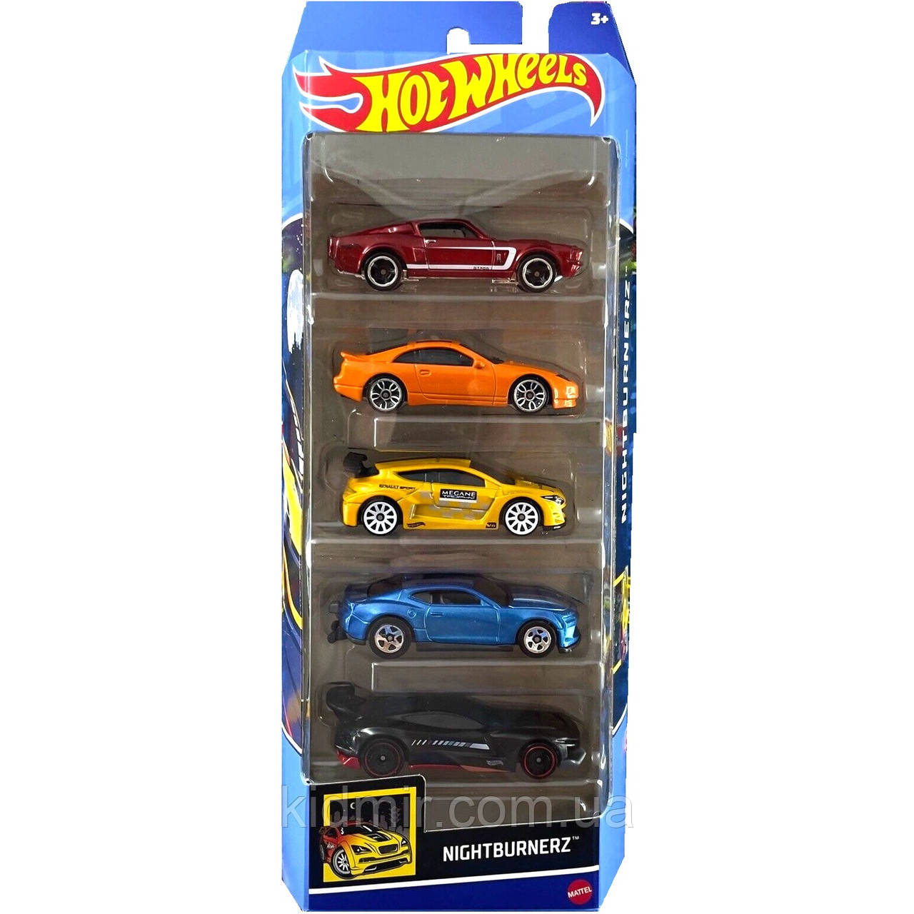 Набір машинок Хот Вілс 5 шт Hot Wheels Nightburnerz HTV43, фото 1