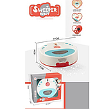 Робот пилосос HJ 604 на батарейках, звук, підсвічування, колесо вільного ходу, всмоктує пил, в коробці, фото 3