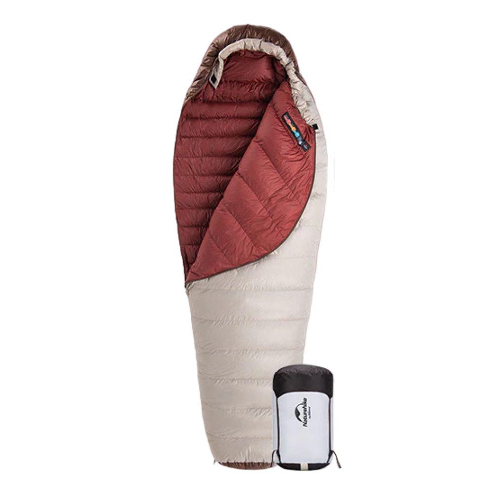 Спальний мішок з натуральним пухом Naturehike Snowbird NH20YD001 (розмір М) 350г Коричневий