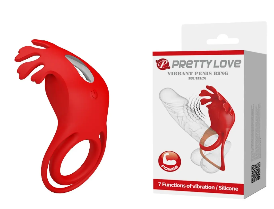 Кільце ерекційне Pretty Love - Vibration Penis Ring Ruben Red