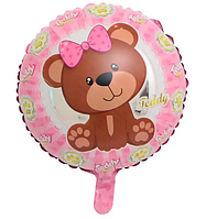 Фольгована куля "Медмедик Тедді з бантиком" (Китай)