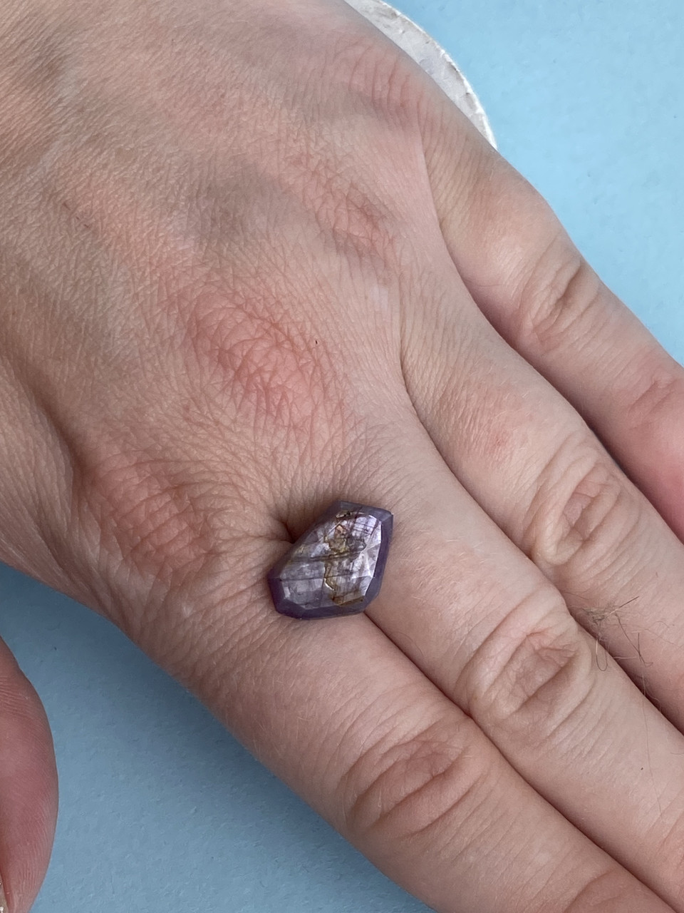 Кабошон натуральний рожевий сапфір камінь сапфір рожевий . Розмір 16*10*3 мм. Індія., фото 1