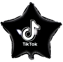 Фольгована зірка "Тік Ток" чорна, 45 см (Китай)