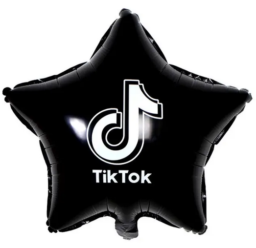 Фольгована зірка "Тік Ток" чорна, 45 см (Китай)
