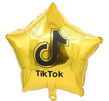 Фольгована зірка "Тик Ток" золото, 45 см (64 см)