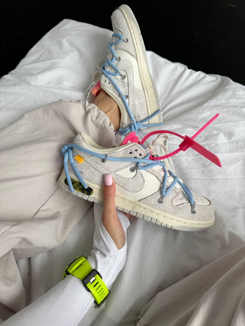 Кросівки чоловічі сірі Nike SB Dunk x Off White Grey BLue Lot 38/50 (11074)