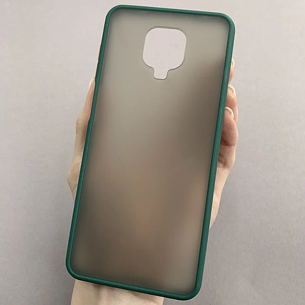 Чохол для Xiaomi Redmi Note 9s чохол з кольоровою окантовкою на телефон сяомі редмі нот 9с темно-зелений tcb, фото 1