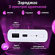Повербанк 10 000 mah з бездротовою зарядкою • power bank • пауербанк зовнішній акумулятор Lugi, фото 4