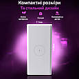 Повербанк 10 000 mah з бездротовою зарядкою • power bank • пауербанк зовнішній акумулятор Lugi, фото 7