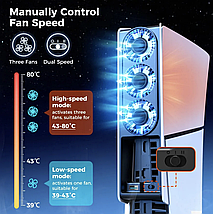 Вентилятор, кулер IINE для консолі Playstation 5 Slim, PS5 Slim з автоматичним режимом охолодження, фото 3