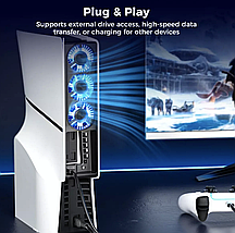 Вентилятор, кулер IINE для консолі Playstation 5 Slim, PS5 Slim з автоматичним режимом охолодження, фото 5