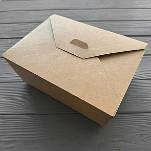 Контейнер паперовий для снеків 196х140х85мм Крафт PLK4K (60шт/уп)