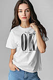 Футболка унісекс Stedman з принтом ОК  XS біла, фото 2