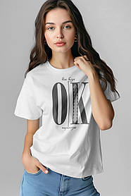 Футболка унісекс Stedman з принтом ОК біла XXL