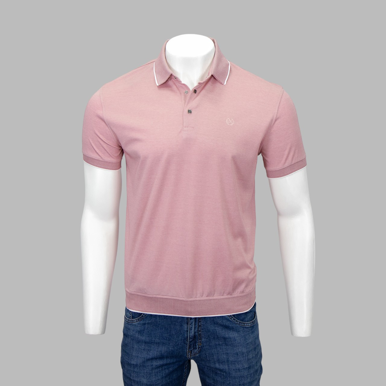 Футболка чоловіча NOVEL G-5206 PINK 50% бавовна 50% поліестер L(Р)