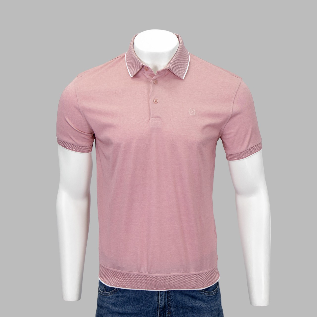Футболка чоловіча NOVEL G-5204 PINK 50% бавовна 50% поліестер L(Р)