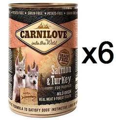 Упаковка 6 шт.*400г Carnilove Salmon&Turkey for puppies (лосось та індичка)