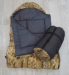 Спальний мішок (спальник) з капюшоном демісезонний Піксель 85х205 см
