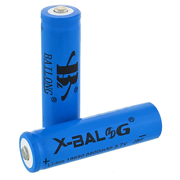 Комплект 2шт Акумулятор 18650 Li-Ion, X-BALOG 8800mAh, 3,7V, Синій / Акумуляторна літій-іонна батарея