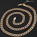 Позолоченна срібна цепочка бісмарк 65 см. Ширина 5,5 мм, фото 9