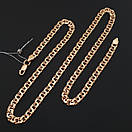 Позолоченна срібна цепочка бісмарк 65 см. Ширина 5,5 мм, фото 7