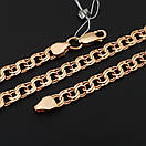 Позолоченна срібна цепочка бісмарк 65 см. Ширина 5,5 мм, фото 6