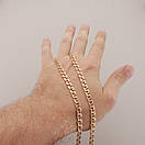 Срібний ланцюжок з позолотою 60 см бісмарк. Ширина ланки 5.5 мм, фото 3