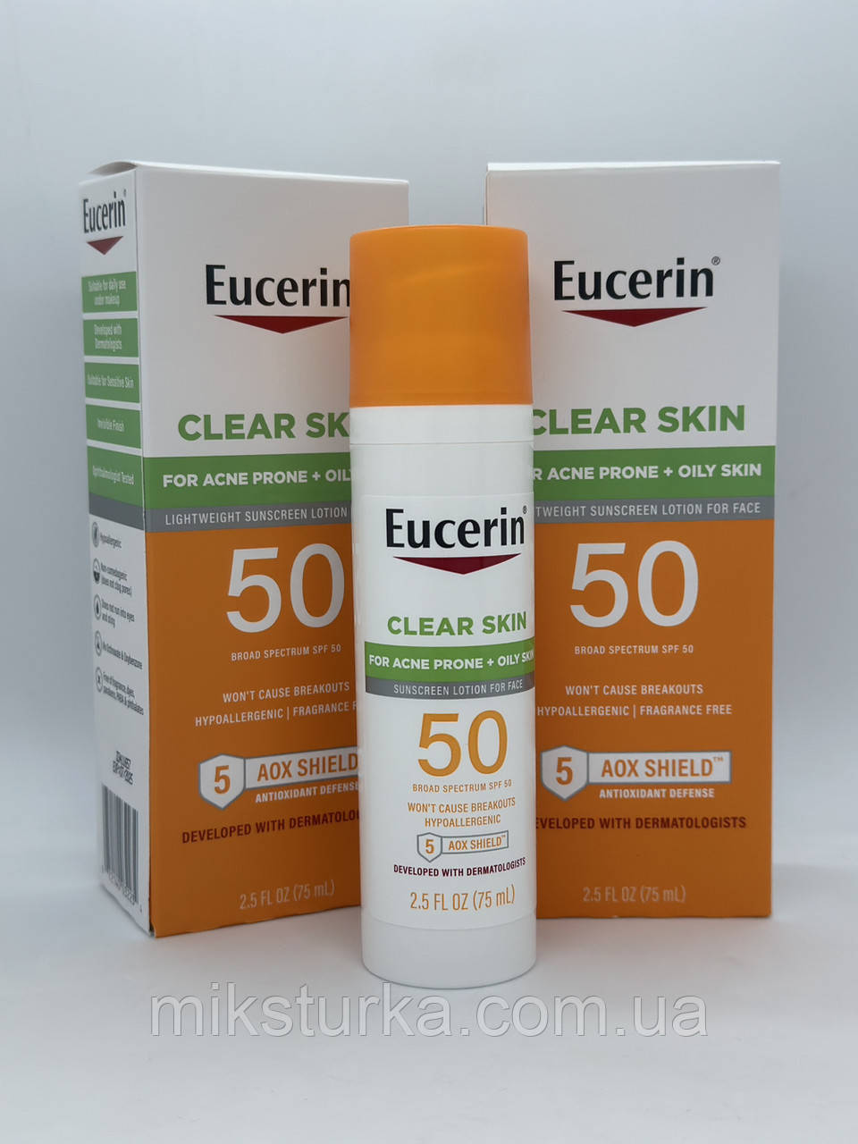 Сонцезахисний лосьйон для обличчя, SPF 50, 75мл, Eucerin