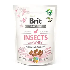 Ласощі для цуценят Brit Care Dog Crunchy Cracker 200 г — комахи, сироватка та пробіотики, фото 1