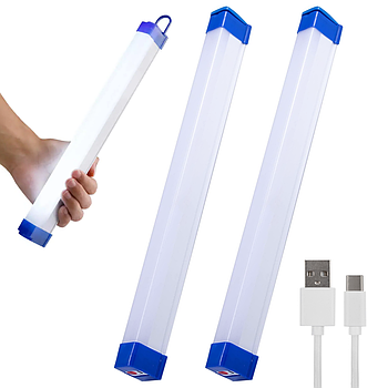 Комплект 2шт Світлодіодна лампа акумуляторна (30 см, 40 Вт) BK-300 / Портативний світильник-ліхтар