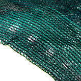 Сітка затіняюча для паркану АгроКремень захисна 90% з УФ стабілізатором 3х50 м Зелений, фото 4