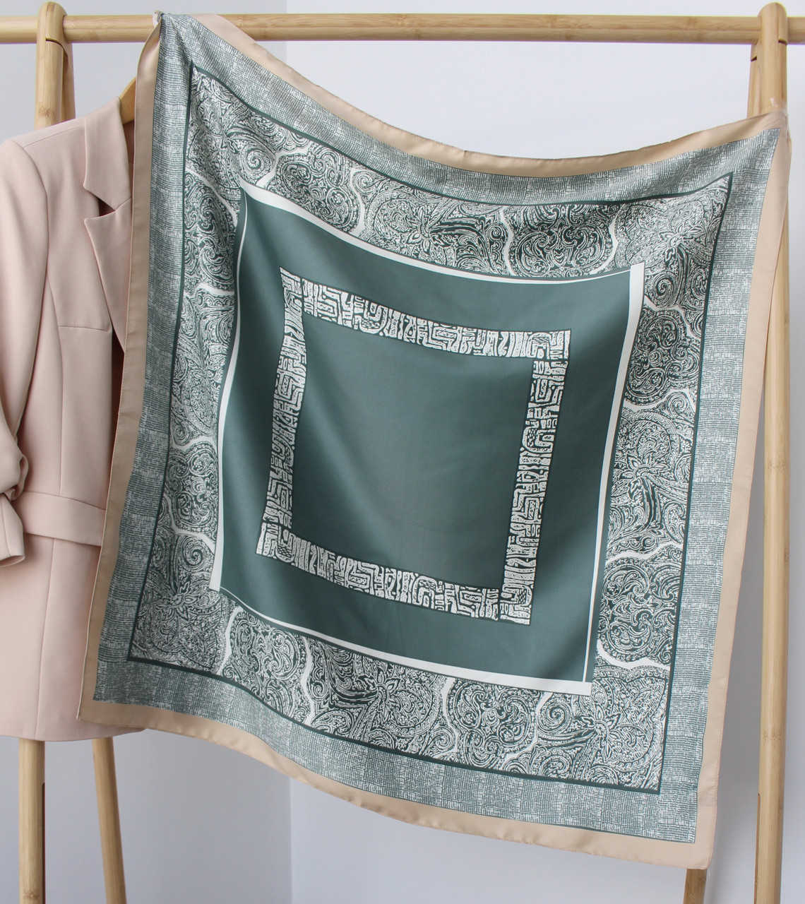 Хустка шовкова "Сандра мерехтіння" зелена 208022, фото 1