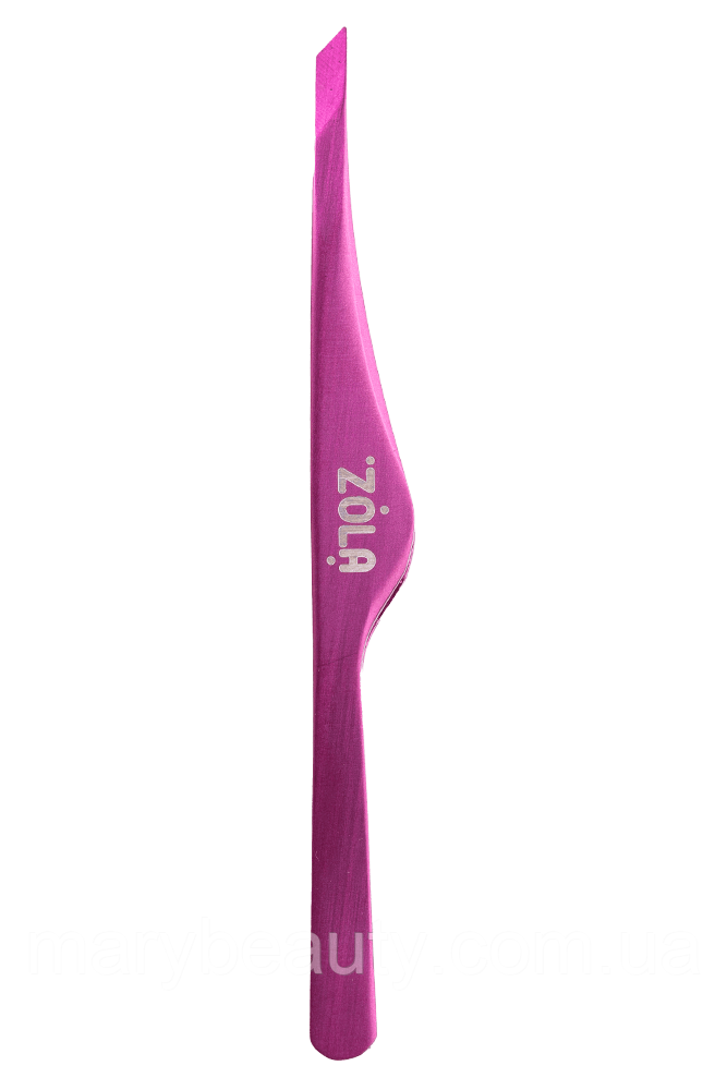 ZOLA Пінцет скошений професійний для брів PINK, фото 1