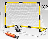 Футбольні ворота MR 1221 Y2 2 шт. 80х60х46 см, сітка 2 шт., м'яч, насос, у коробці 42х22х11см, фото 2