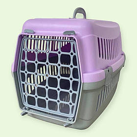 Переноска для собак та кішок АнІмалл сіро-фіолетова CNR-102 48.5х32.5х32.5 см