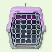 Переноска для собак та кішок АнІмалл сіро-фіолетова CNR-102 48.5х32.5х32.5 см, фото 3