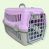 Переноска для собак та кішок АнІмалл сіро-фіолетова CNR-102 48.5х32.5х32.5 см, фото 2