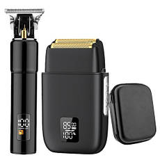 Професійний комбо-набір (тример + шейвер) Hots Professional Hair Combo Black (HP-972-BK), фото 3