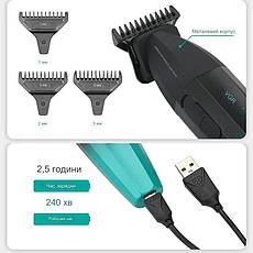 Професійний тример для стрижки та окантовки VGR Professional Black&Green (V-906-GN), фото 4