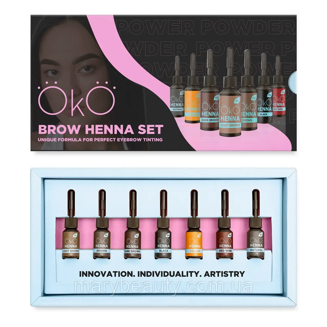 OKO Набір хни для брів Power Powder 5 г, фото 1