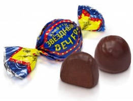 Цукерки з молочної помадки Зоряний вечір із какао 250 грамів | ХБФ