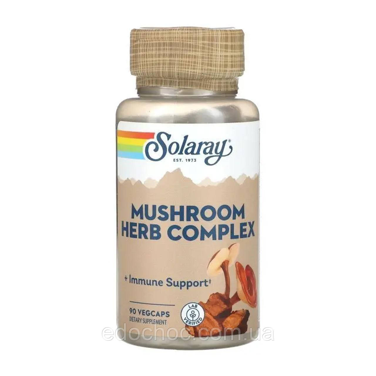 Комплекс грибів та трав, Mushroom Herb Complex, Solaray, 90 вегетаріанських капсул SOR-60043, фото 1
