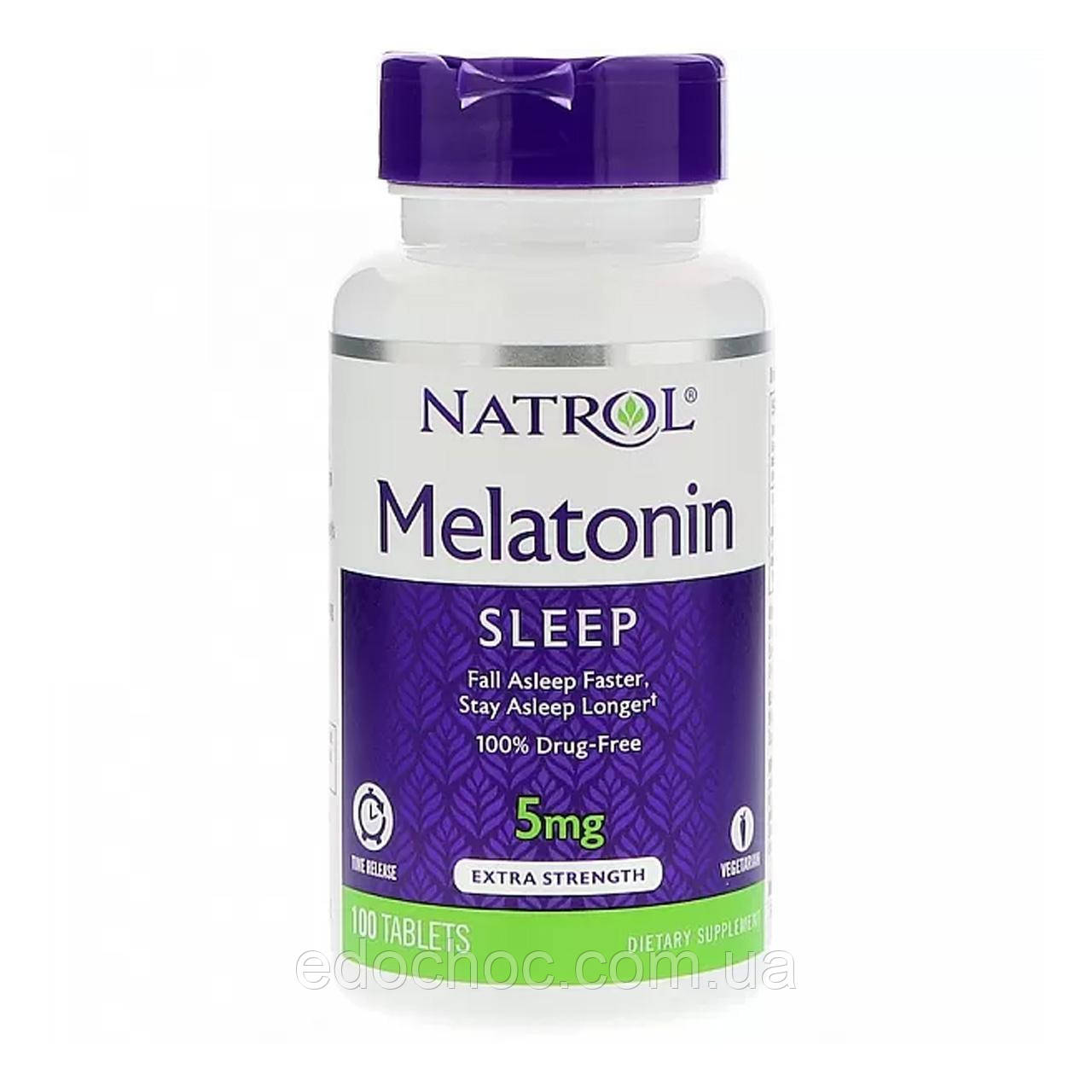 Мелатонін повільного вивільнення (Melatonin) 5 мг 100 таблеток NTL-04837, фото 1