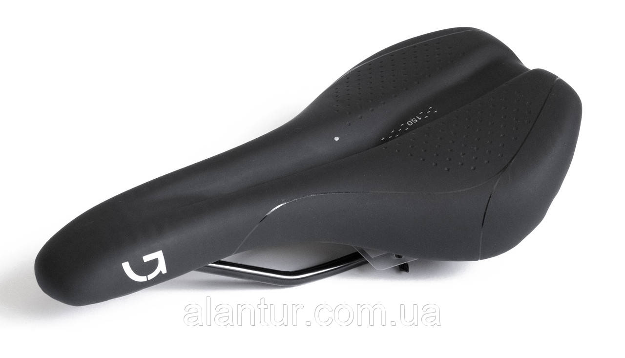 Сідло Green Cycle Active Air 150, спортивне, чорне, стальні рейлзи, комфортне для тривалих поїздок.