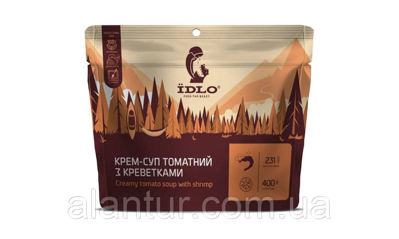 Крем-суп Їdlo томатний з креветками, швидке приготування, 400 г, фото 1